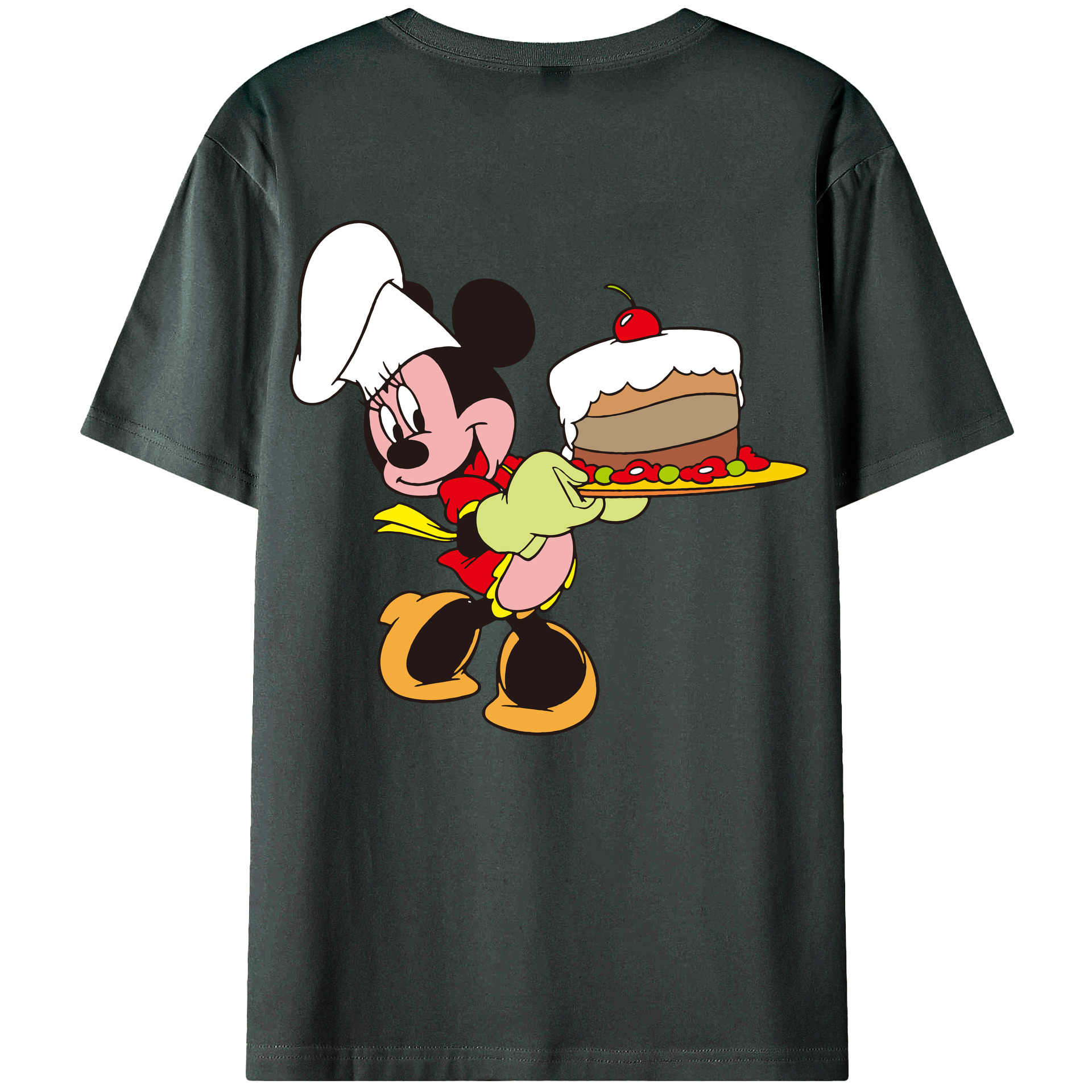 ミッキーマウス Mickey Mouse 綿100％ メンズ半袖Tシャツ（バックプリント） 通気性